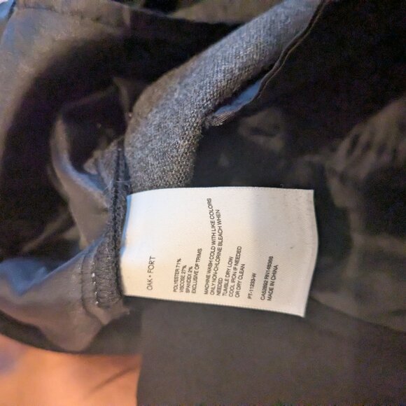 Oak + Fort Wide Leg Trouser - Pleated Fleece Lined Black size 4 - Picture 6 of 7